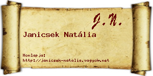 Janicsek Natália névjegykártya
